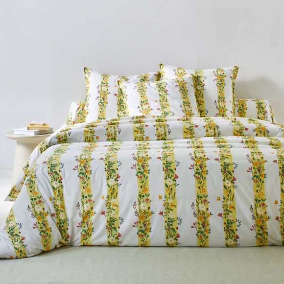 Linge de lit C&eacute;leste en coton imprim&eacute;  (jaune)