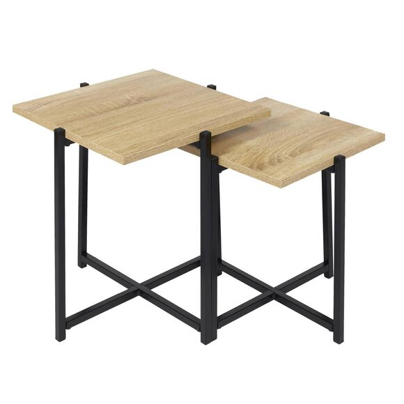 Tables basses gigogne style industriel STOCKIES (naturel)