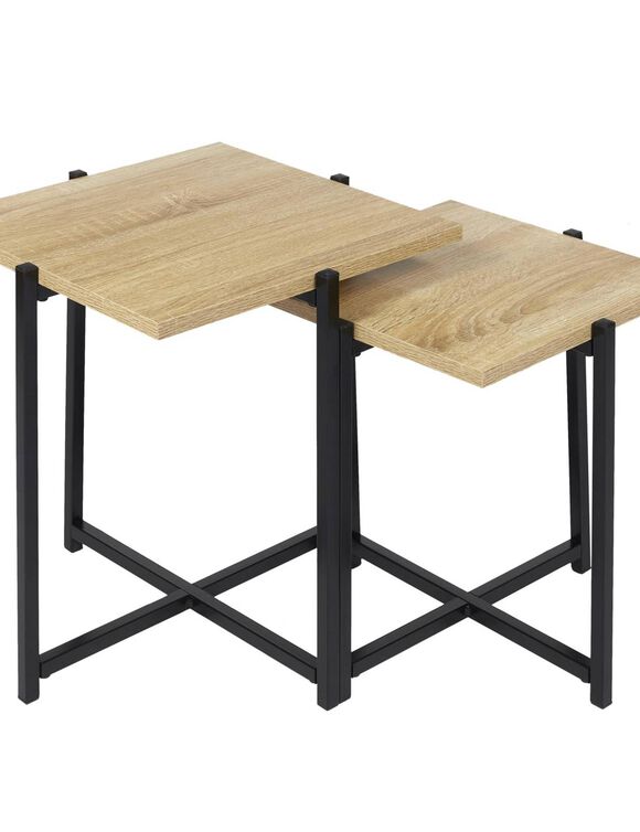 Tables basses gigogne style industriel STOCKIES (naturel)