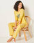 Pyjama manches longues imprimé fleurs (jaune)