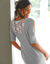 Chemise de nuit dos macramé (gris chiné)