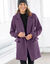 Manteau caban boutonné uni (violine)