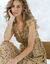 Robe longue cache-coeur sans manches voile imprimé (beige / noir)