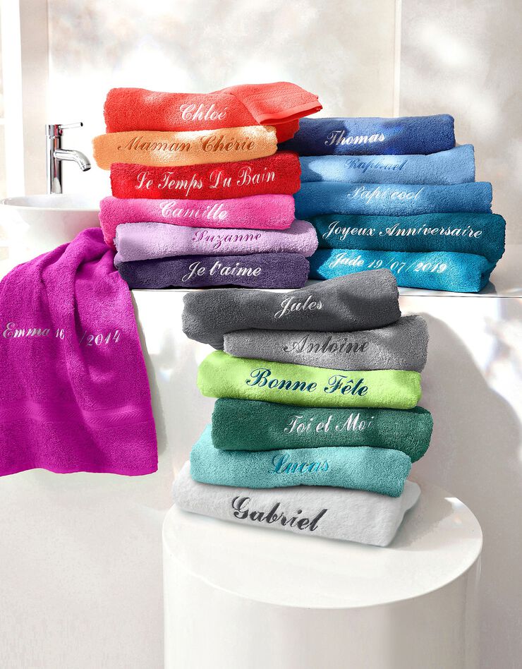 Serviette éponge personnalisable confort moelleux (bleuet)