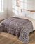 Couette microfibre motif l&eacute;opard 200 g/m&sup2; (sable / noir)