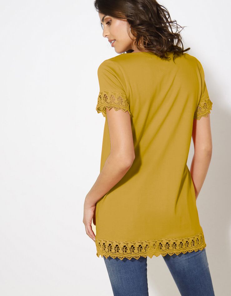 Tee-shirt macramé fantaisie (miel) Tee-shirt macramé fantaisie (miel)
