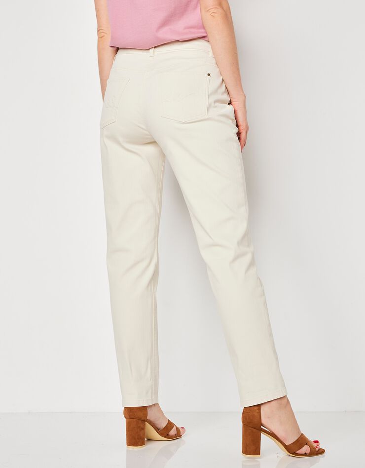 Pantalon stretch coupe mom, twill stretch (écru) Pantalon stretch coupe mom, twill stretch (écru)