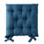 Galette de chaise carrée unie coton bachette - lot de 2 (bleu)
