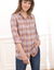 Chemise longue à carreaux flanelle (myrtille)