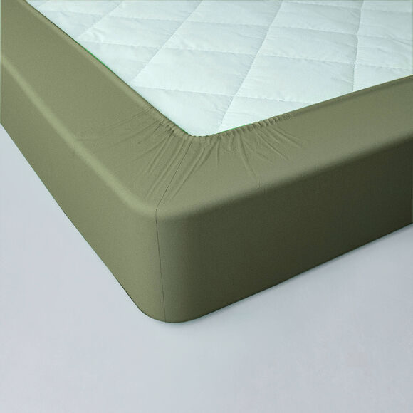 Drap-housse uni jersey bonnet 40 cm (eucalyptus)