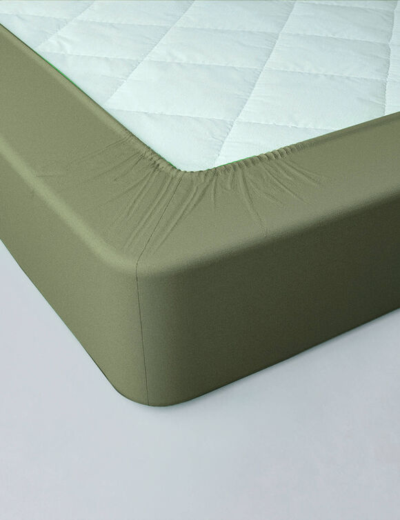 Drap-housse uni jersey bonnet 40 cm (eucalyptus)