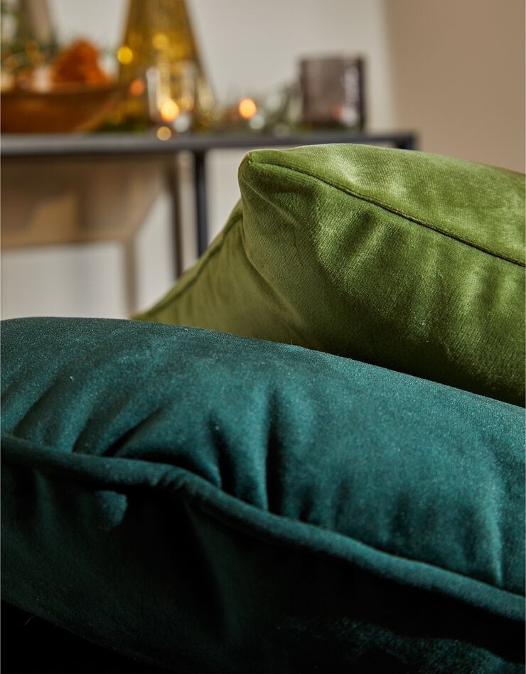 Housse coussin en velours uni - lot de 2 (vert sapin)