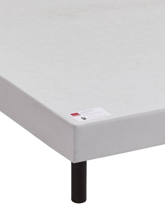 Sommier tapissier à lattes recouvertes 14 cm confort ferme Epéda (gris clair)