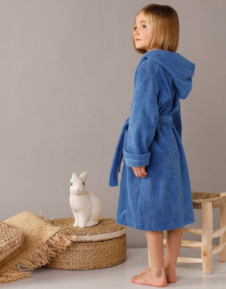 Peignoir enfant éponge à capuche personnalisable  (bleu dur)