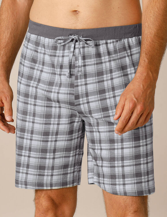Short pyjama - lot de 2 (carreaux bleu / carreaux gris)