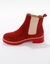 Boots chelsea croûte de cuir, semelle crantée épaisse (bordeaux)
