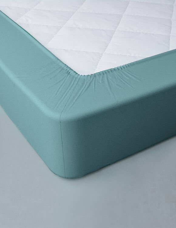 Drap-housse uni jersey bonnet 40 cm (c&eacute;ladon)