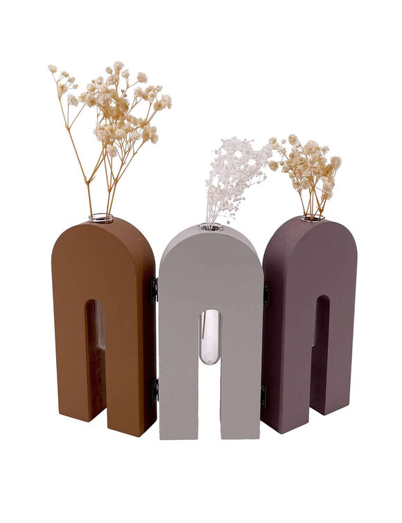 Vase 3 soliflores - hauteur 15 cm (multicolore)
