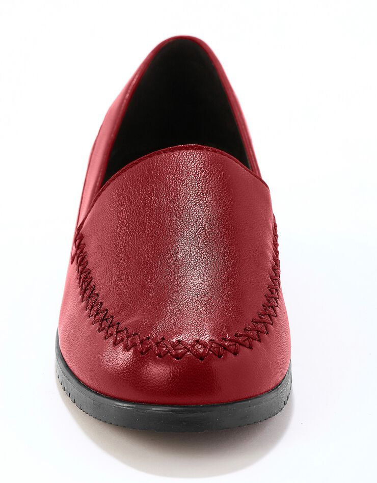 Mocassins largeur confort en cuir souple - uni (bordeaux) Mocassins largeur confort en cuir souple - uni (bordeaux)