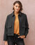 Veste courte en drap de laine (anthracite)