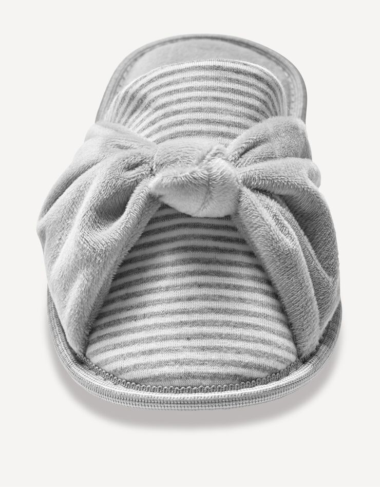 Mules plates coton imprimé rayé (gris) Mules plates coton imprimé rayé (gris)
