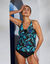 Haut de Tankini imprim&eacute; ligne post-op&eacute;ratoire PALOMBIA  (noir / bleu)