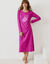 Chemise de nuit longue manches longues imprimé "tortue" (framboise)