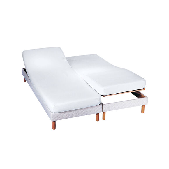 Prot&egrave;ge-matelas t&ecirc;te et pieds relevables molleton absorbant irr&eacute;tr&eacute;cissable (blanc)