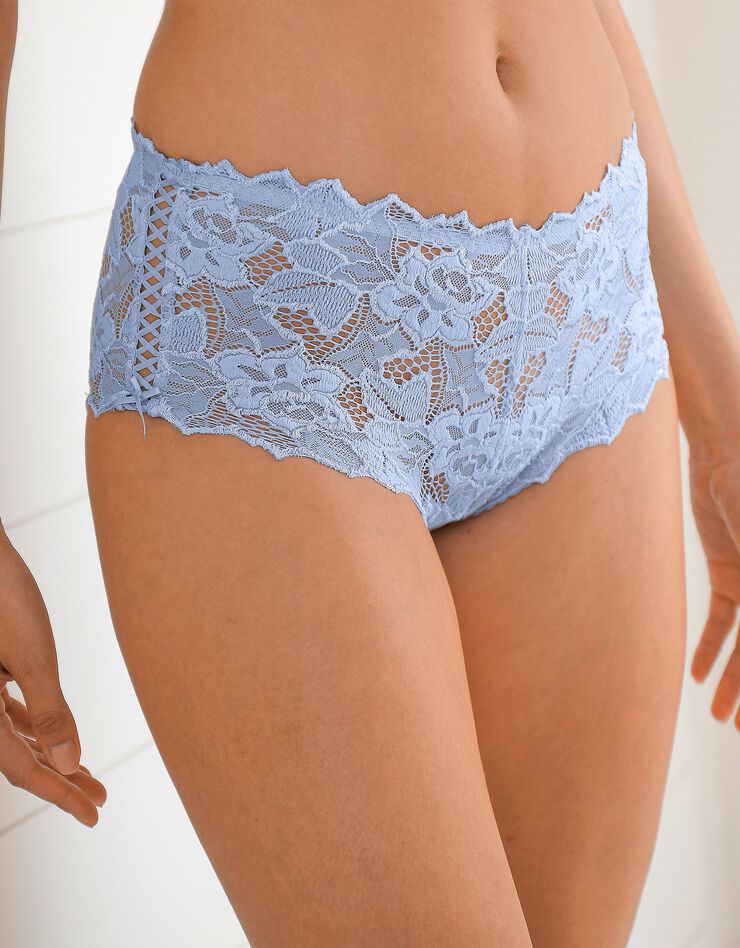 Culotte haute dentelle unie Arum (bleu glacier) Culotte haute dentelle unie Arum (bleu glacier)