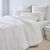 Linge de lit blanc brodé feuillage Colombine® (blanc)