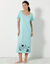 Chemise de nuit longue imprimé chat - lot de 2 (céladon / bleu)