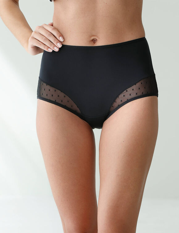 Culotte microfibre taille haute &ndash; lot de 2 (noir)