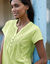 T-shirt col tunisien manches courtes, broderie anglaise (anis)