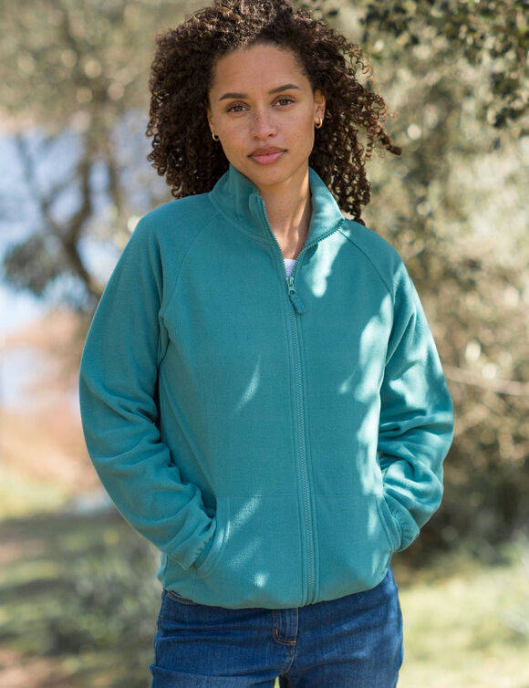 Veste polaire zippée manches longues, unie (céladon)