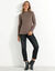 Pull col montant long, maille côtelée (taupe)
