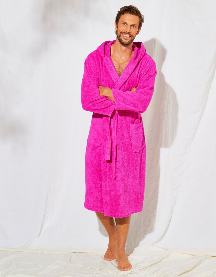 Peignoir mixte adulte col capuche éponge bouclette (fuchsia) Peignoir mixte adulte col capuche éponge bouclette (fuchsia)