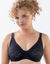 Soutien-gorge forme minimiseur en dentelle bicolore avec armatures (noir)