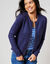 Gilet zippé, maille anglaise (marine)