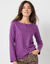T-shirt col tunisien manches longues (violet)