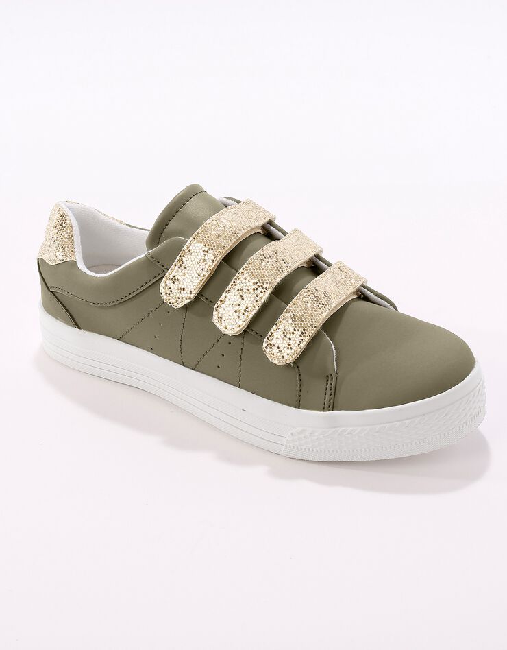 Tennis scratchées à paillettes - kaki/doré (kaki)