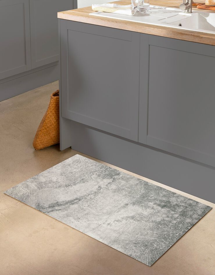 Tapis vinyle effet béton ciré (gris)
