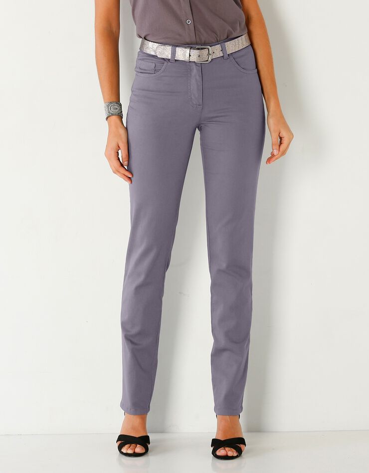 Pantalon effet ventre plat coton extensible (gris) Pantalon effet ventre plat coton extensible (gris)