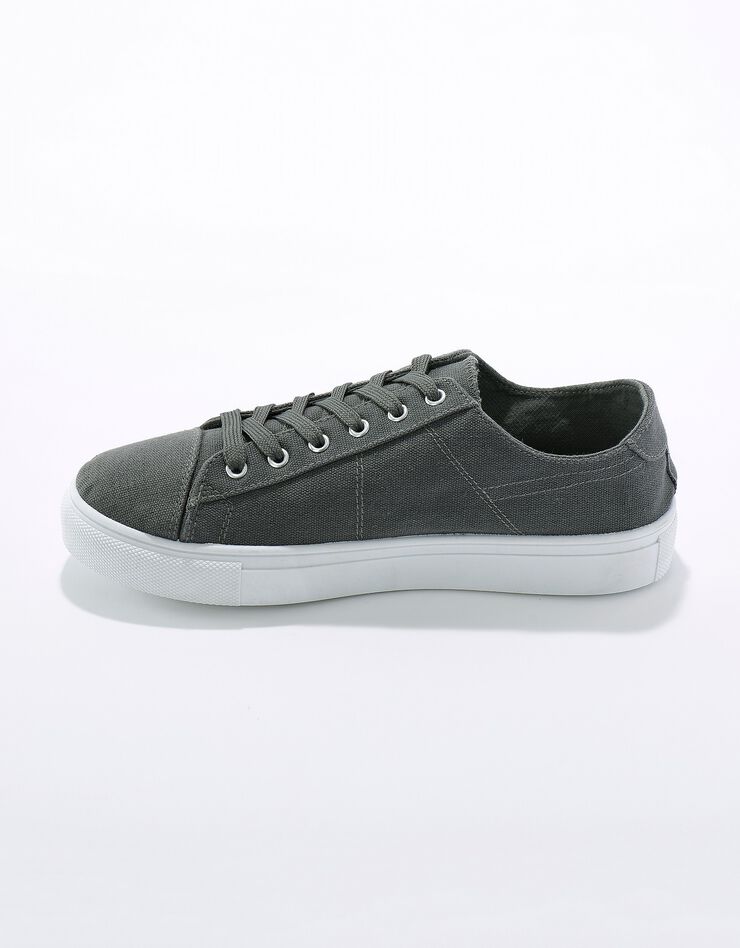 Tennis lacées en toile à semelle plateforme compensée (anthracite) Tennis lacées en toile à semelle plateforme compensée (anthracite)