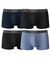Boxer Basic Coton - lot de 4 (noir + bleu + jeans)