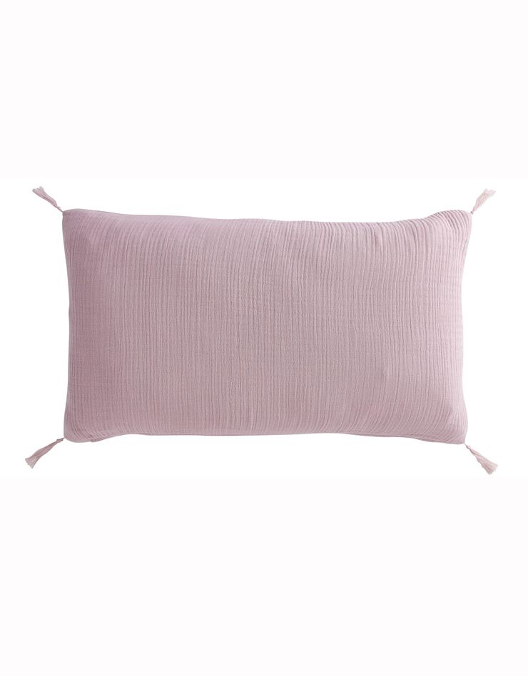 Housse de coussin double gaze de coton - lot de 2 (parme grisé)