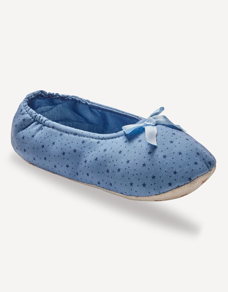 Ballerine d'intérieur imprimée "étoiles" (bleu jean) Ballerine d'intérieur imprimée "étoiles" (bleu jean)