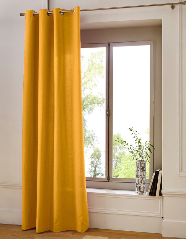 Rideau oeillets bachette tamisant uni (jaune)