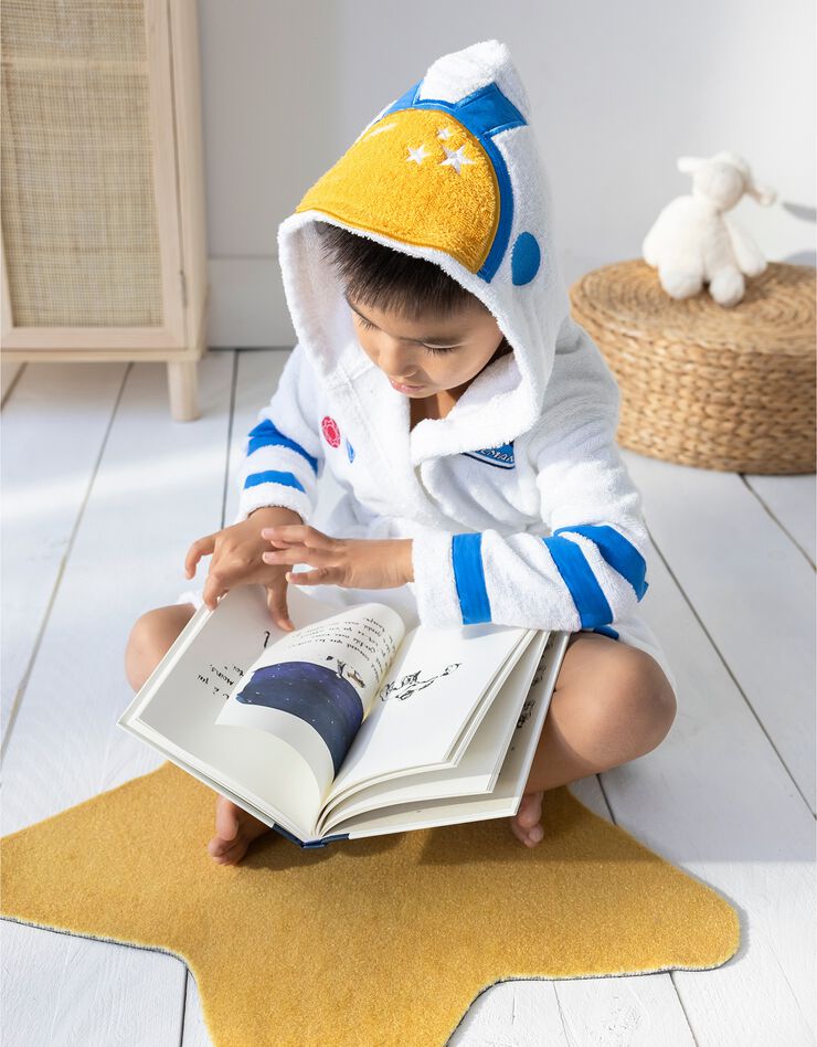 Peignoir de bain enfant astronaute éponge coton - 340g/m2 (blanc) Peignoir de bain enfant astronaute éponge coton - 340g/m2 (blanc)