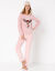 Pyjama manches longues maille polaire motif "renne"  (rose poudré)
