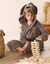 Peignoir de bain enfant personnalisable chien à capuche, éponge coton - 340 g/m² (chocolat)
